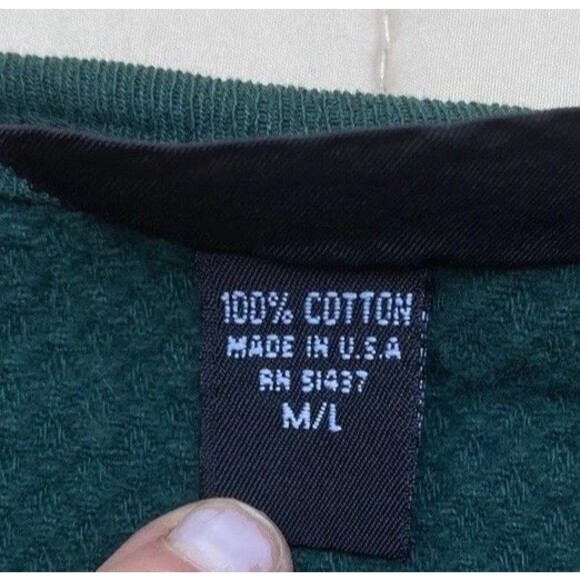 Vintage Winter Teddy Sweatshirt M/L Green Pullover Bears X-mas Tompkins Avenue - Picture 13 of 14